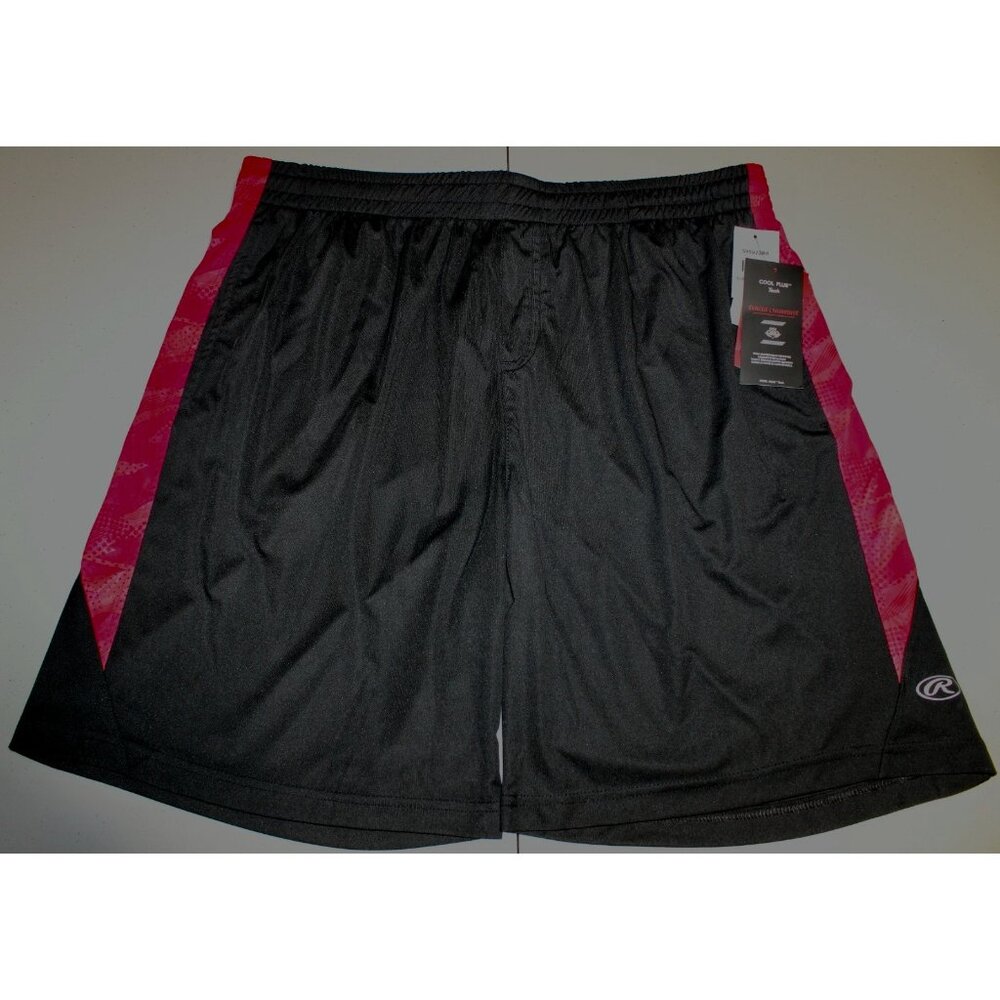 Mens Rawlings Athletic Fitness Basketball Gym Running Shorts XL Red Black NWT